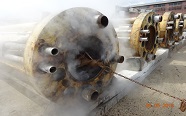 Hydroblasting to check corrosion of marine risers